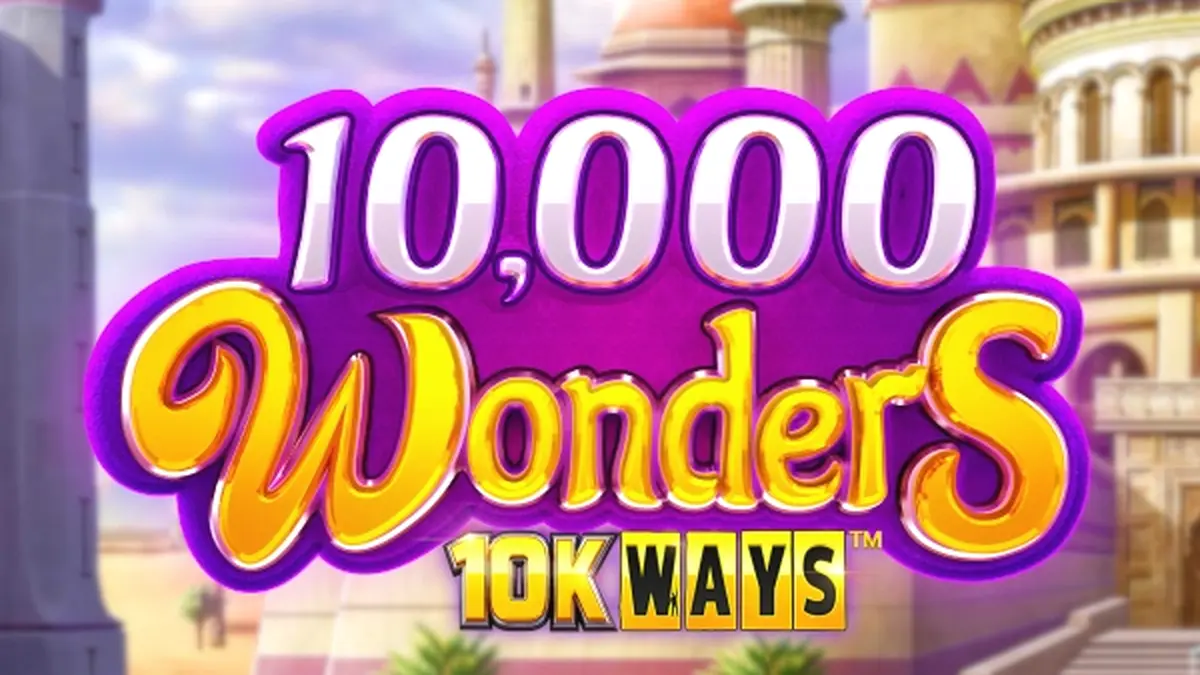 Tampilan visual slot 10,000 Wonders 10K Ways dengan desain 6 gulungan yang modern.